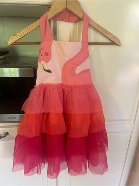 Flamingo Halter Neck Tiered Tulle Dress